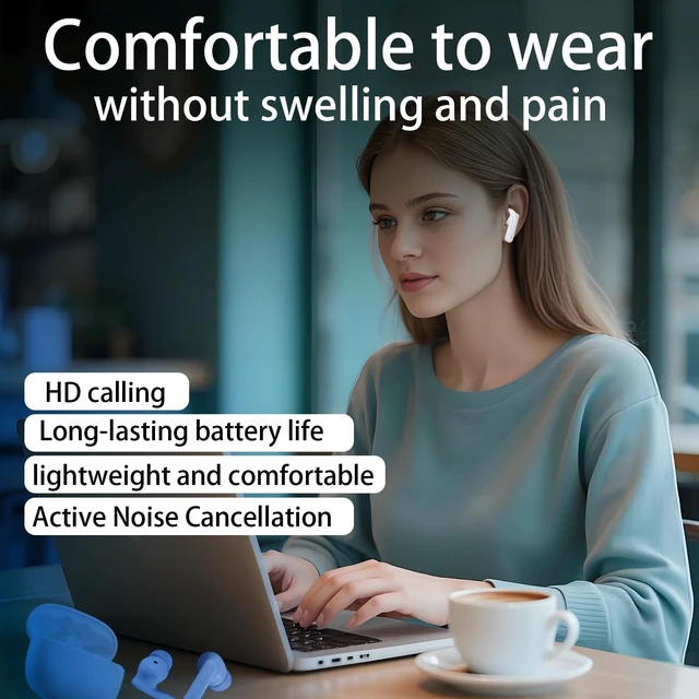 Alt view image 2 of 5 - Wireless Earbuds Active Noise Cancelling, 40H Bluetooth 5.3 Headphones IPX7
