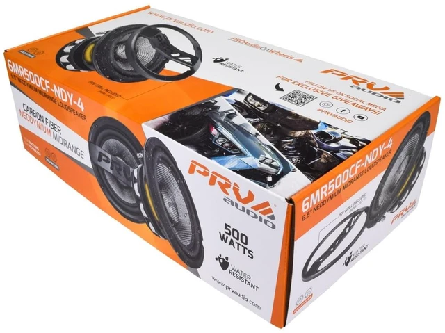 Alt view image 3 of 5 - PRV AUDIO Carbon Fiber 6.5" Midrange Speaker 500 Watts 4 Ohm Neodymium 6MR500CF-NDY-4 Water Resistant Pro Audio Loudspeaker for Boat UTV 4-Wheeler Motorcycle (2 Speakers)