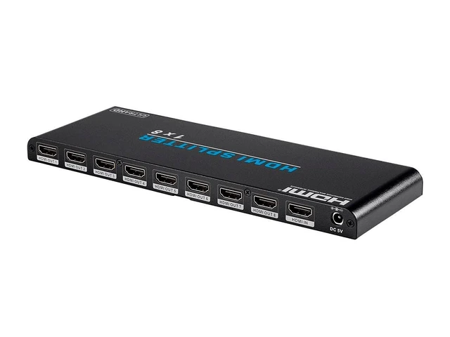 Alt view image 2 of 5 - Monoprice 4K Pro 1x8 HDMI Splitter - HDR, 18Gbps, 4K@60Hz, YCbCr 4:4:4, HDCP 2.2, EDID Support, UL, Black - Blackbird Series