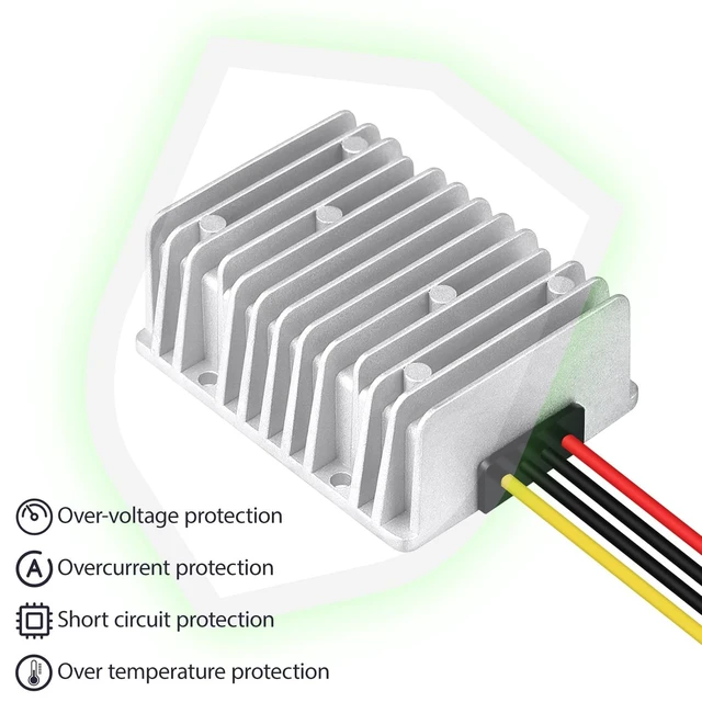 Alt view image 4 of 5 - LeMotech DC 8-40v to 12v Converter 20A 240W Step Down Converter Voltage Reducer IP68 Waterproof Transformer for Golf Cart Truck Boat Vehicle