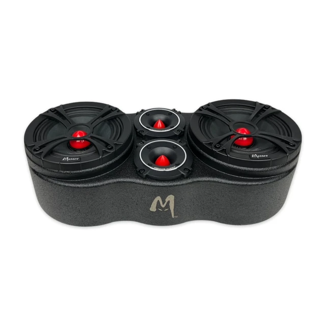 Alt view image 2 of 4 - MENACE AUDIO Dual 6.5" Loaded Midrange Enclosure with 2 x 3.5 Tweeters - Red Bullets