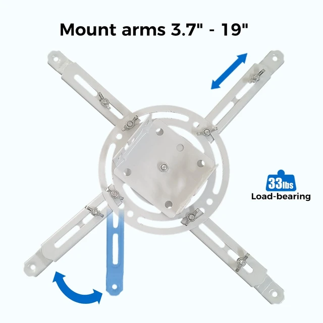 Alt view image 3 of 5 - SCREEN PRO Projector Mount, 55"-79" Height, Universal Ceiling Bracket, 33lb