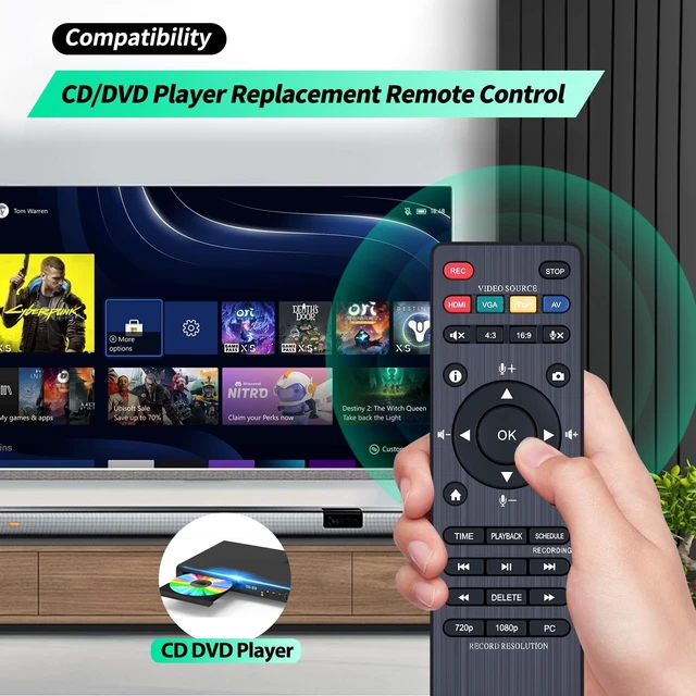 Alt view image 2 of 5 - WDZP New Replacement Remote Control for ClonerAlliance Box Pro, 1080p@60fps Video Recorder CA-998P