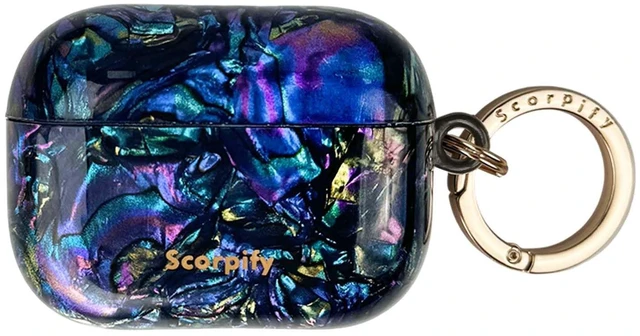 Main image of SCORPIFY for AirPods Pro Case 1 & 2 (1st & 2nd Generation, 2019/2022) with Keychain, Compatible with Apple AirPod Pro 1 & 2, Cute Hard Shell Cover, Earbuds Case for Women - Gleam Mystic Abal