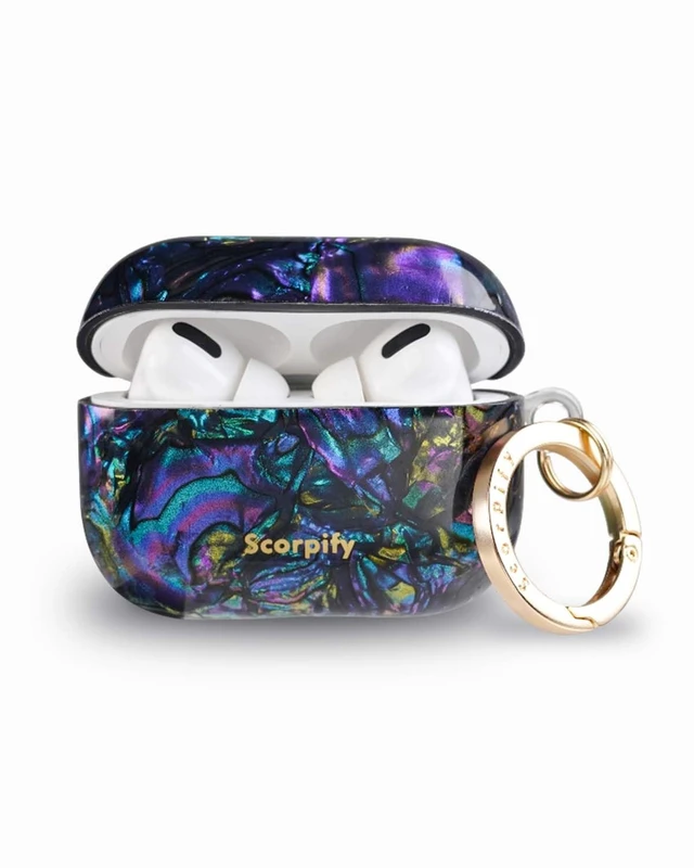 Alt view image 2 of 5 - SCORPIFY for AirPods Pro Case 1 & 2 (1st & 2nd Generation, 2019/2022) with Keychain, Compatible with Apple AirPod Pro 1 & 2, Cute Hard Shell Cover, Earbuds Case for Women - Gleam Mystic Abal
