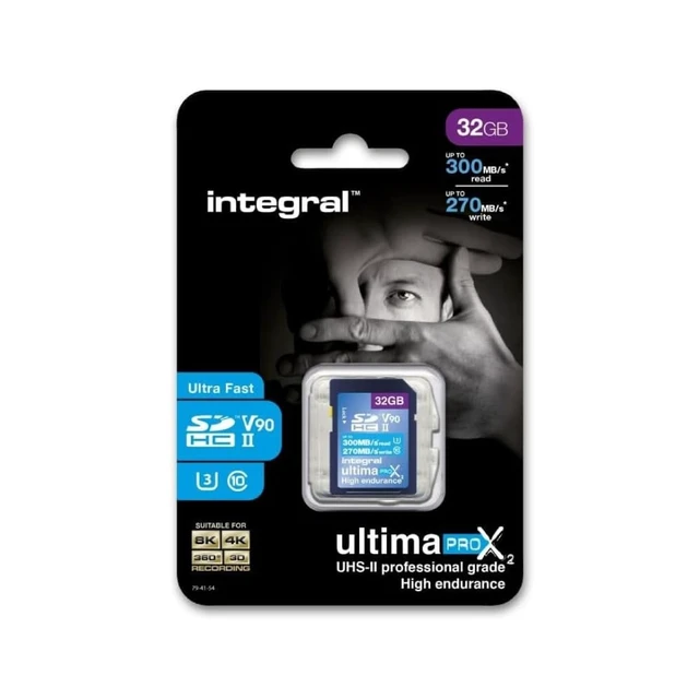 Alt view image 2 of 5 - Integral 32GB UHS-II SD Card V90 Up to 300MBs Read and 270MBs Write Speed 1866X SDHC Professional High Speed Memory Card