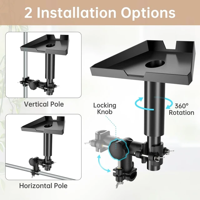Alt view image 4 of 5 - NiHome Starlink Gen 3 RV Mounting Kit, 360 Rotating Pole Adapter with Adjustable Pole, Pipe Adapter for RV, Motorcycle, Fence, Deck Railing, Flagpole, Rooftop