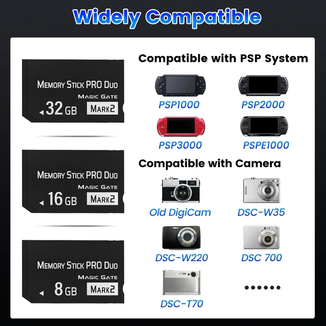 Alt view image 4 of 5 - Original 16GB 2Pack Memory Stick Pro Duo MARK2 High Speed Memory Stick Duo