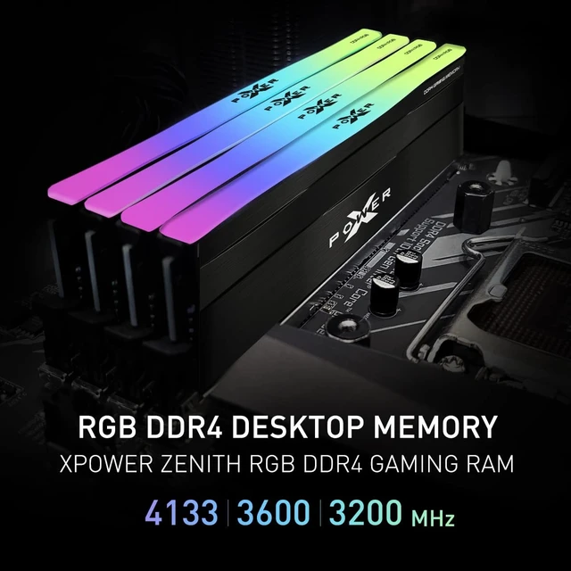 Alt view image 3 of 5 - Silicon Power Gaming DDR4 16GB Kit (2 x 8GB) Zenith RGB RAM Gaming 3600MHz (PC4 28800) C18 Desktop Memory Module Ram with Heatsink Black (SP016GXLZU360BDD)