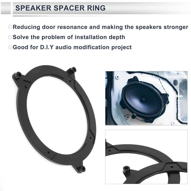 Alt view image 3 of 5 - RATCHROLL Speaker Spacer Ring Tweeter Speaker Spacer Adapter for BMW 3 (E46) Waterproof Speaker Subwoofer Mounting Spacer Bracket Ring ABS 2 Pcs