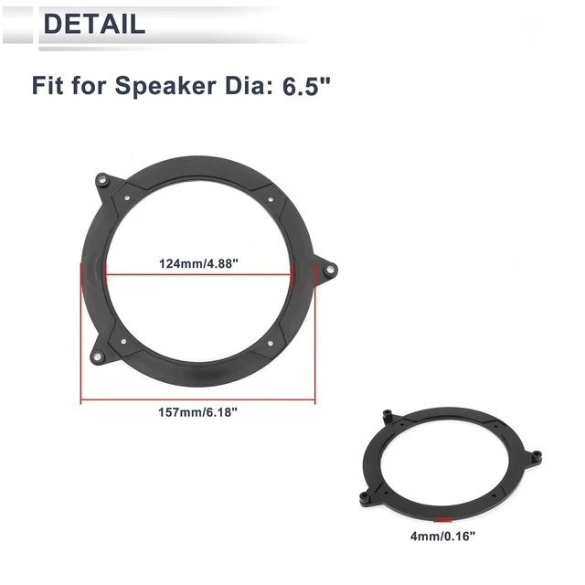 Alt view image 5 of 5 - RATCHROLL Speaker Spacer Ring Tweeter Speaker Spacer Adapter for BMW 3 (E46) Waterproof Speaker Subwoofer Mounting Spacer Bracket Ring ABS 2 Pcs