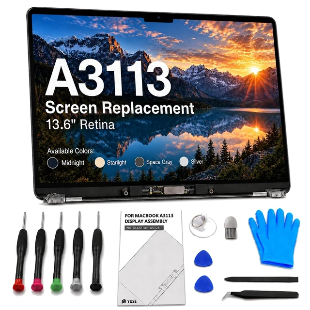 Main image of A3113 Screen Replacement 13.6 inch for MacBook Air M3 2024 Display-Silver