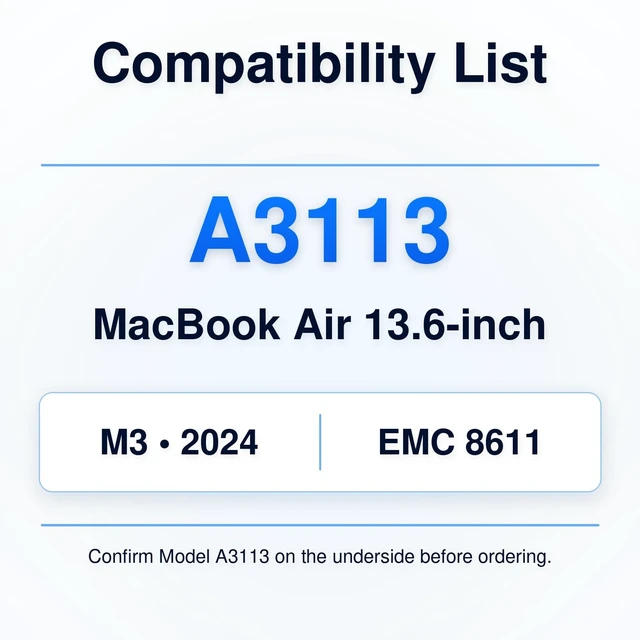 Alt view image 3 of 5 - A3113 Screen Replacement 13.6 inch for MacBook Air M3 2024 Display-Silver