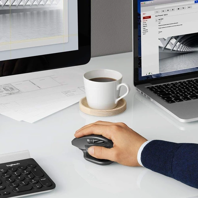 Alt view image 5 of 5 - Logitech MX Master 2S Wireless Mouse with Flow Cross-Computer Control and File Sharing for PC and Mac, Graphite