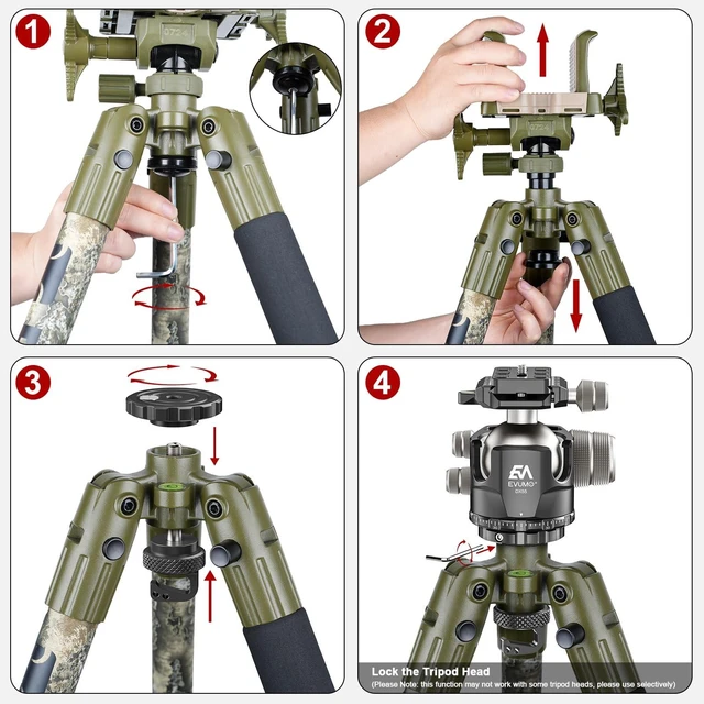 Alt view image 3 of 5 - EVUMO Ball Head Conversion Adapter for BOG DeathGrip Tripod, 6061-T6 Aluminum Converter with 3/8'' UNC Bolt for Upgrading BOG DeathGrip Shooting Tripod