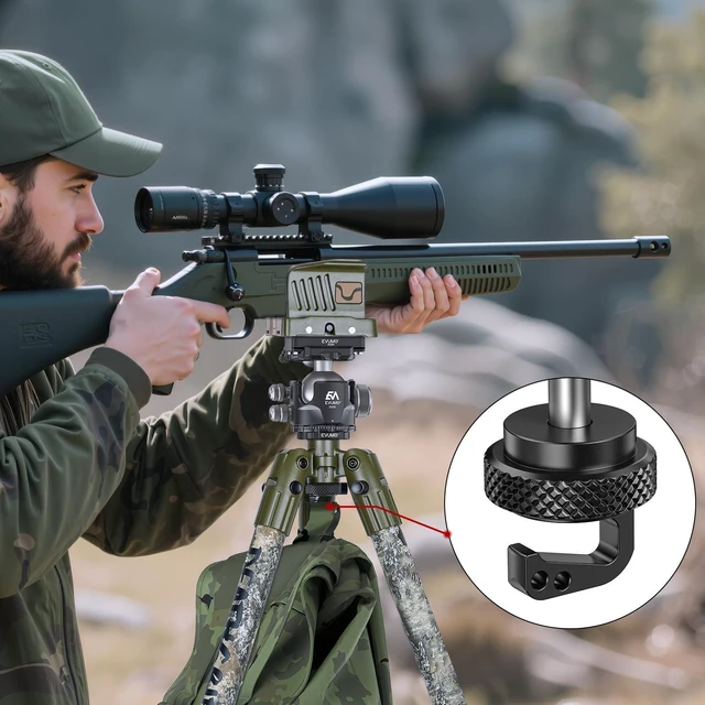 Alt view image 4 of 5 - EVUMO Ball Head Conversion Adapter for BOG DeathGrip Tripod, 6061-T6 Aluminum Converter with 3/8'' UNC Bolt for Upgrading BOG DeathGrip Shooting Tripod
