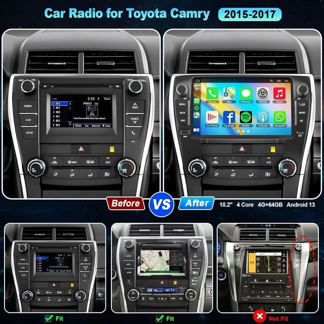 Alt view image 2 of 5 - Car Radio for Toyota Camry 2015-2017 with Key Support Carplay Android Auto