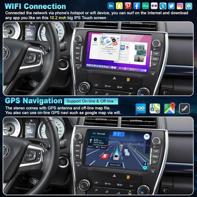 Alt view image 5 of 5 - Car Radio for Toyota Camry 2015-2017 with Key Support Carplay Android Auto
