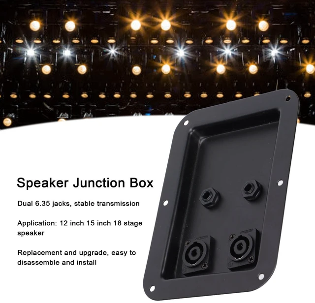Alt view image 2 of 5 - Yoidesu Speaker Junction Box, 4 Core Socket Jack Plate Dual 6.35 Plug Speaker Junction Box Connector for 12 Inch 15 Inch 18 Inch Stage Speaker