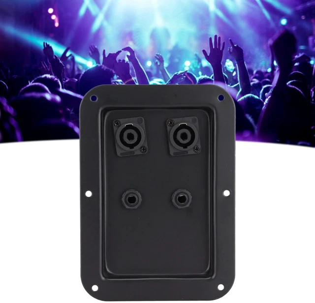 Alt view image 3 of 5 - Yoidesu Speaker Junction Box, 4 Core Socket Jack Plate Dual 6.35 Plug Speaker Junction Box Connector for 12 Inch 15 Inch 18 Inch Stage Speaker