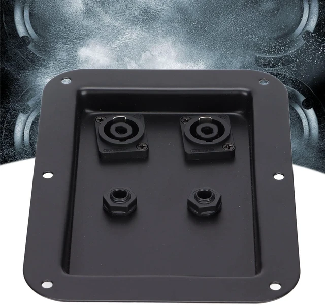 Alt view image 4 of 5 - Yoidesu Speaker Junction Box, 4 Core Socket Jack Plate Dual 6.35 Plug Speaker Junction Box Connector for 12 Inch 15 Inch 18 Inch Stage Speaker
