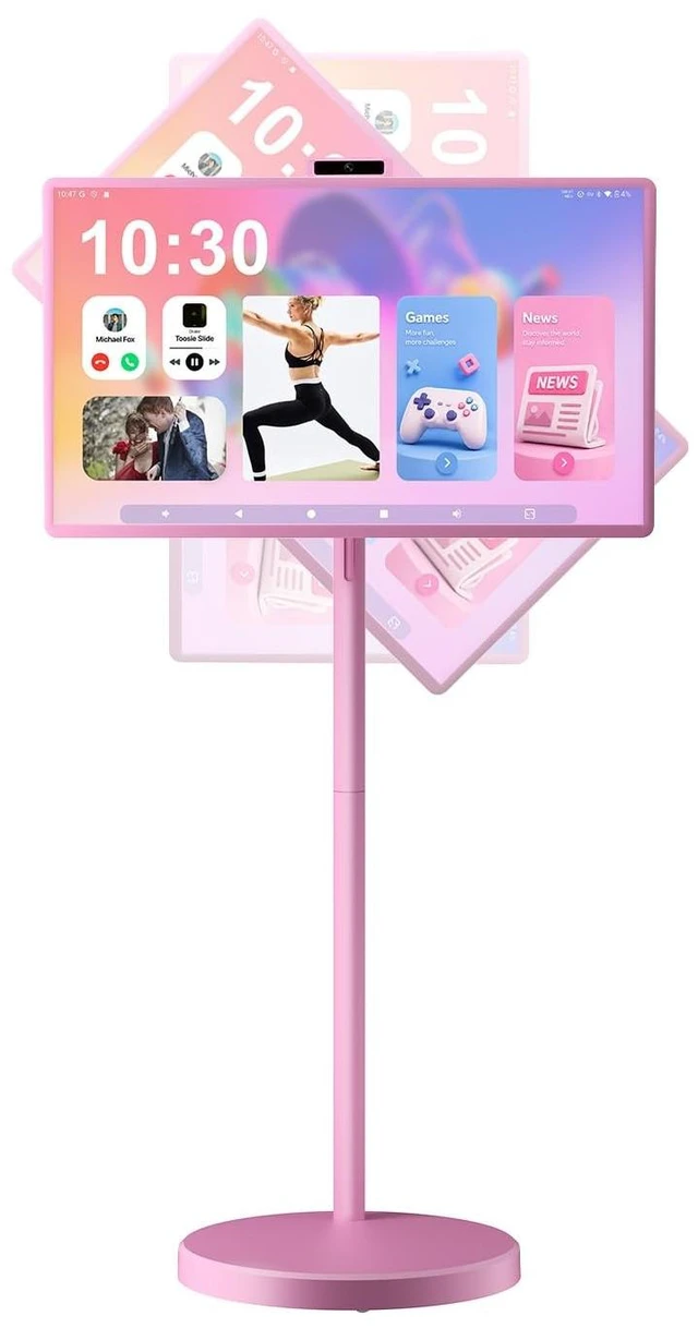 Main image of VLH Smart Portable TV on Wheels ^^ 32 Inch Touchscreen Rolling TV ^^ EDLA-Certified Android 15 OS ^^ 38400mAh Battery Powered ^^ 8GB RAM + 128GB Storage ^^ 10-12H Playtime ^^ Voice Remote Control