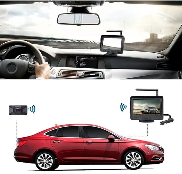 Alt view image 2 of 5 - Wireless Backup Camera for Car with 4.3 inch Rear View Monitor Reversing Camera Kit for Car Van RV Travel Trailer Truck SUV Easy Installation with License Plate Mount