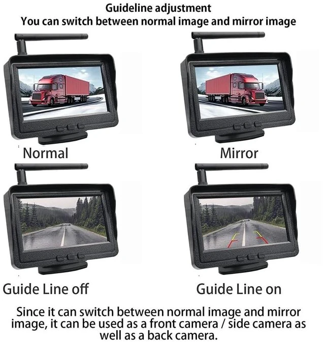 Alt view image 3 of 5 - Wireless Backup Camera for Car with 4.3 inch Rear View Monitor Reversing Camera Kit for Car Van RV Travel Trailer Truck SUV Easy Installation with License Plate Mount