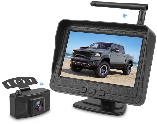 Main image of Wireless Backup Camera for Car with 4.3 inch Rear View Monitor Reversing Camera Kit for Car Van RV Travel Trailer Truck SUV Easy Installation with License Plate Mount