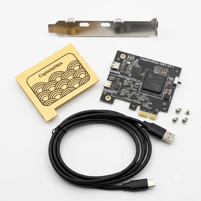 Alt view image 2 of 4 - CaptainDMA 100T DMA Card Artix-7 XC7A100T FPGA, PCILeech/MemProcFS Compatible USB-C/PCIe Direct Memory Access Board FT601 up to 400 MB/s, Aluminum Heatsink, USB Firmware-Upgradable