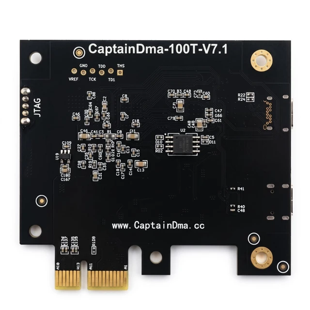 Alt view image 4 of 4 - CaptainDMA 100T DMA Card Artix-7 XC7A100T FPGA, PCILeech/MemProcFS Compatible USB-C/PCIe Direct Memory Access Board FT601 up to 400 MB/s, Aluminum Heatsink, USB Firmware-Upgradable