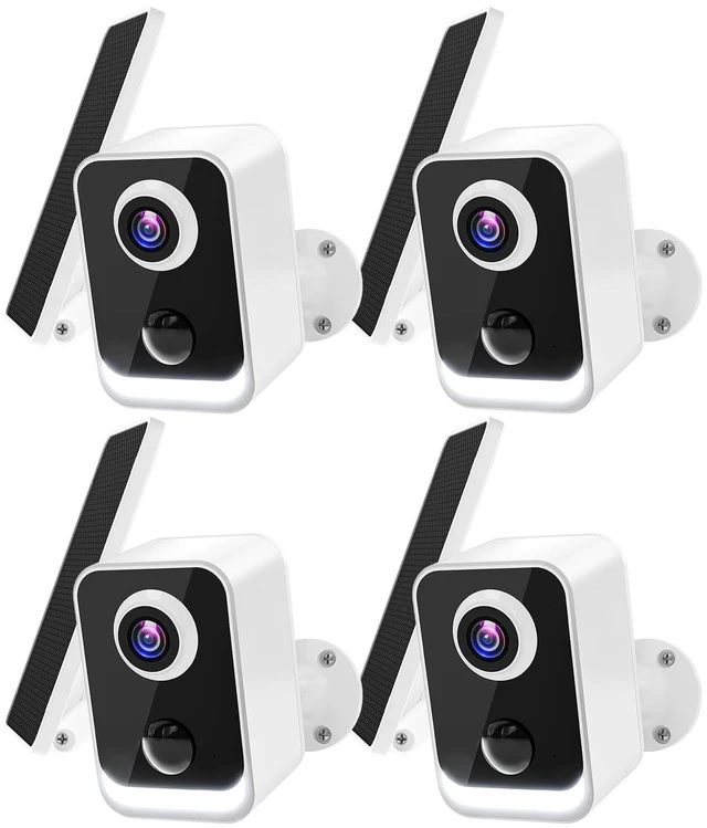 Main image of 2K Solar Camera Outdoor Wireless, Battery Powered, 30-Day Free Cloud,4 Pack