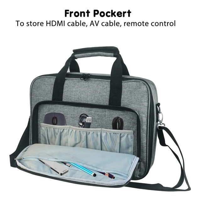 Alt view image 3 of 5 - Boczif Projector Bag Carrying Case, Portable Storage Travel Case(Grey)
