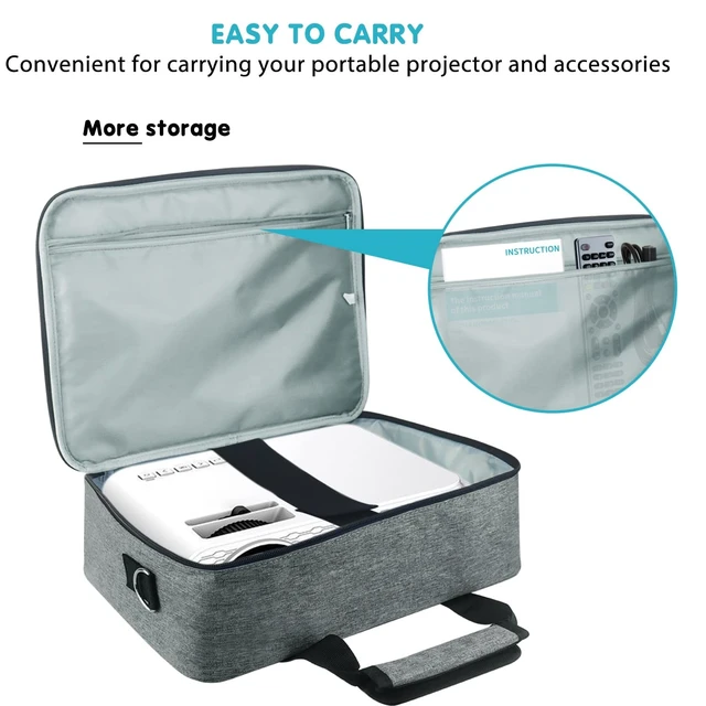 Alt view image 2 of 5 - Boczif Projector Bag Carrying Case, Portable Storage Travel Case(Grey)
