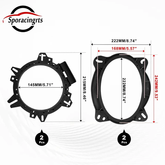 Alt view image 2 of 5 - Sporacingrts 2PCS 6x9 Speaker Adapter Bracket Kit with Wiring Harness