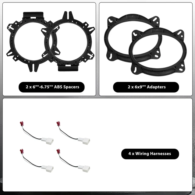 Alt view image 4 of 5 - Sporacingrts 2PCS 6x9 Speaker Adapter Bracket Kit with Wiring Harness