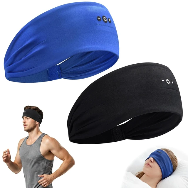 Main image of 2Pcs Sleeping Headphones, Wireless Earphones Bluetooth Headband Headphones with HD Stereo Speakers for Sports Running Workouts Travel Yoga, Men Women - Black&Blue