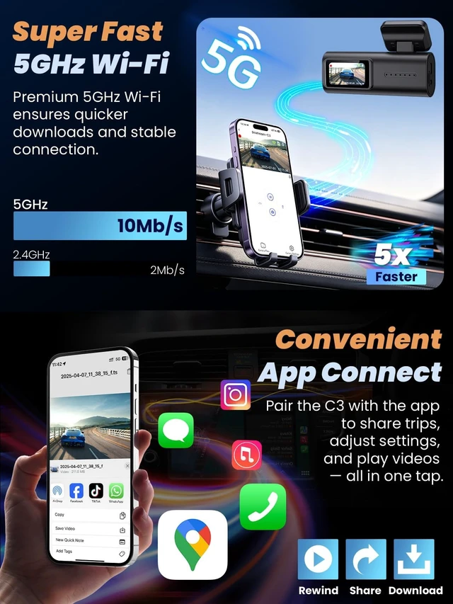 Alt view image 3 of 5 - Alltotive Dash Cam Front and Rear 4K+1080P, Dual Dashcam with 64GB Card