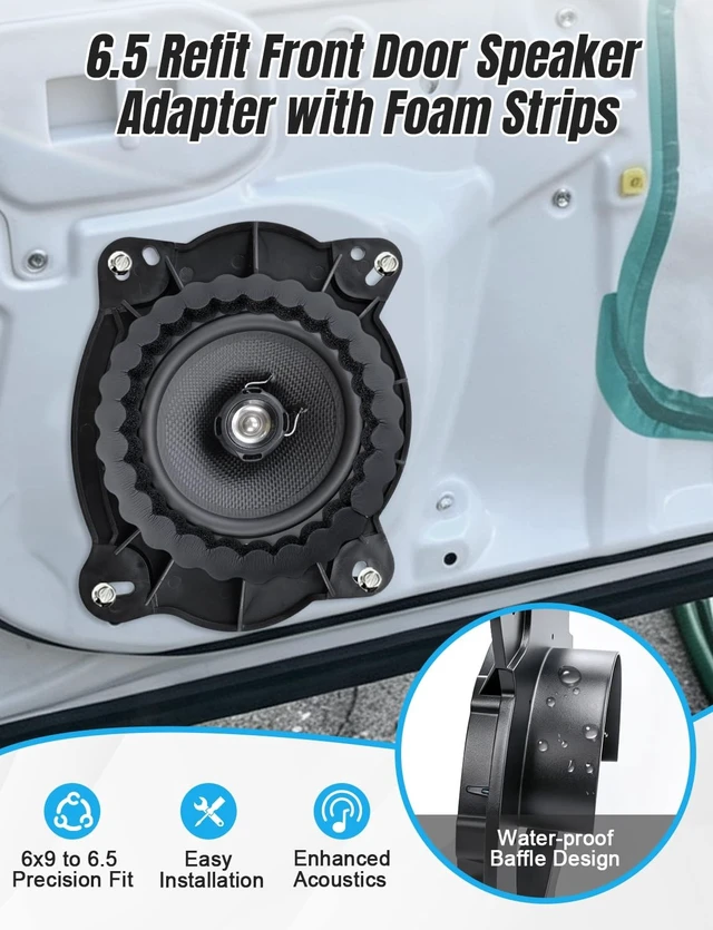 Alt view image 5 of 5 - zenoruslky 6x9 to 6.5 Front Door Speaker Spacer Foam Strip for Toyota Lexus
