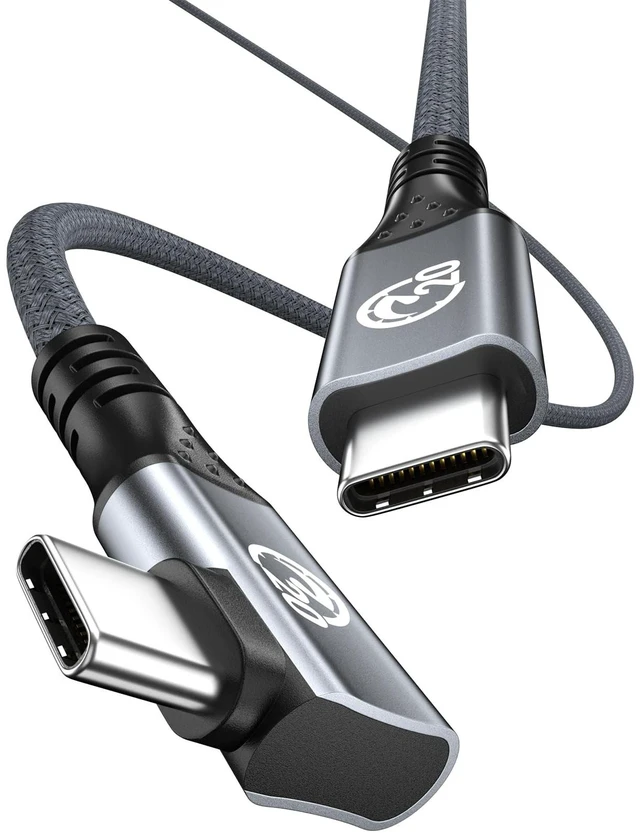 Main image of Right Angle USB C to USBC Cable 15FT, 20Gbps USB C 3.2 Gen 2x2 Data Cable