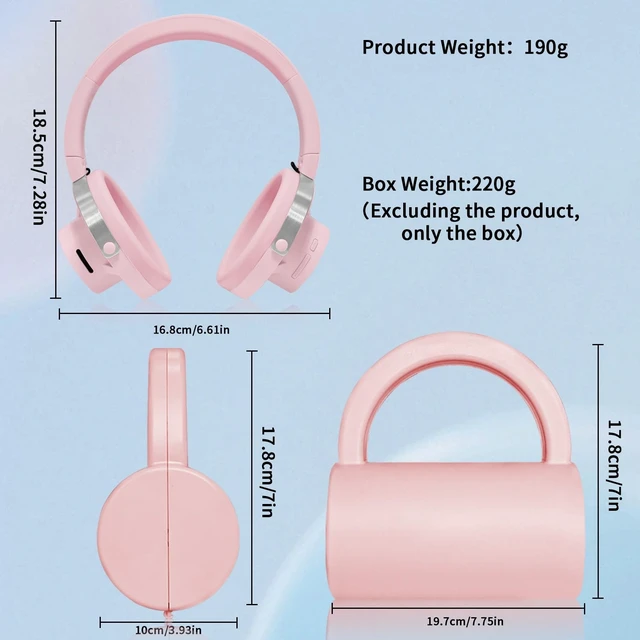 Alt view image 5 of 5 - WAINING Open-Ear Headphones, 20+ Hour Playtime, Immersive Sound, Wireless Bluetooth Headphones for School, Work, Travel&Daily Use,Pink