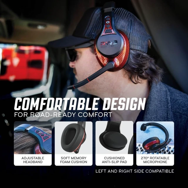 Alt view image 2 of 5 - RoadWarrior RW3 Bluetooth Trucker Headset - 105dB 40mm Speaker AI ENC Mic