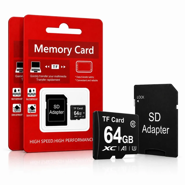 Main image of 64GB TF Memory Card with Adapter U3 V30 High Speed SD Card, 2 Pack