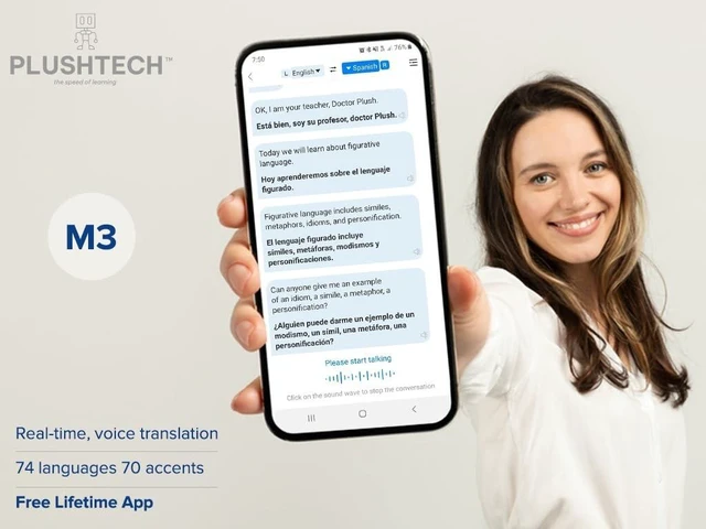 Alt view image 2 of 5 - PLUSHTECH M3 Translator Earbuds Free Lifetime Access to Translation App - Bluetooth 5.3 Wireless Earbuds w/ 74-Language Real-Time Translation, 40H Battery, HD Sound