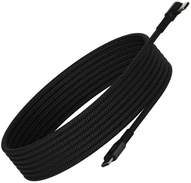 Main image of HANDY Magnetic Coiled USB-C Cable Right-Angle Fast Charging Cord 9ft 10in