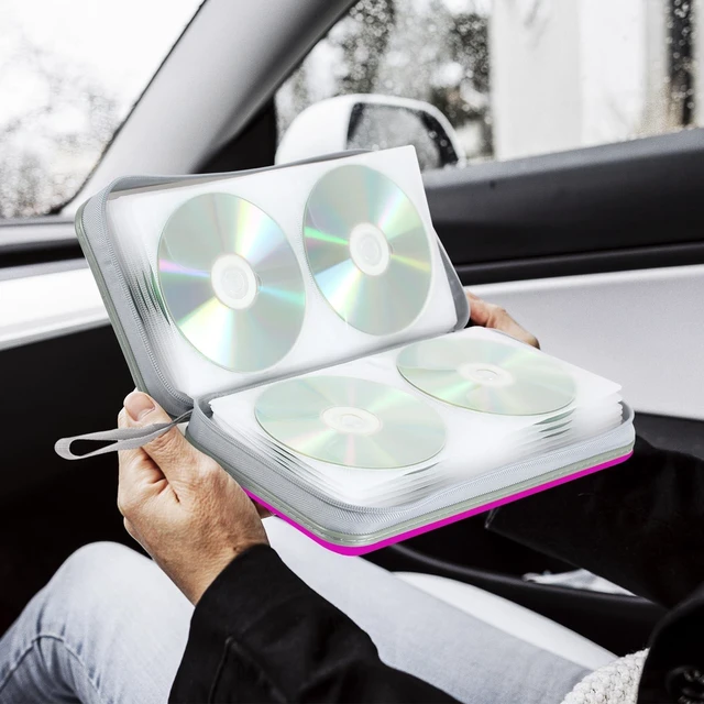 Alt view image 2 of 5 - YILAG CD Case DVD Storage 4 Pack,100 Capacity DVD Cases Holder CD Storage Case Holders Plastic CD DVD Disc Case Storage Wallet Binder for Car Home Office Travel (Black+Purple+Orange+Pink)
