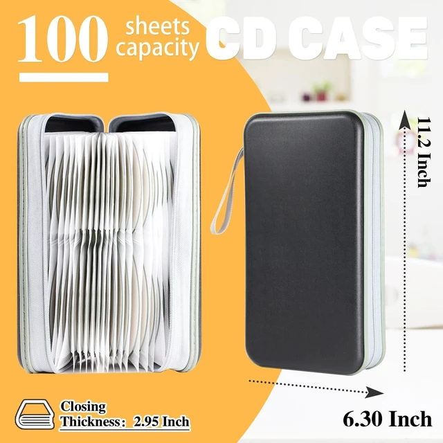 Alt view image 3 of 5 - YILAG CD Case DVD Storage 4 Pack,100 Capacity DVD Cases Holder CD Storage Case Holders Plastic CD DVD Disc Case Storage Wallet Binder for Car Home Office Travel (Black+Purple+Orange+Pink)