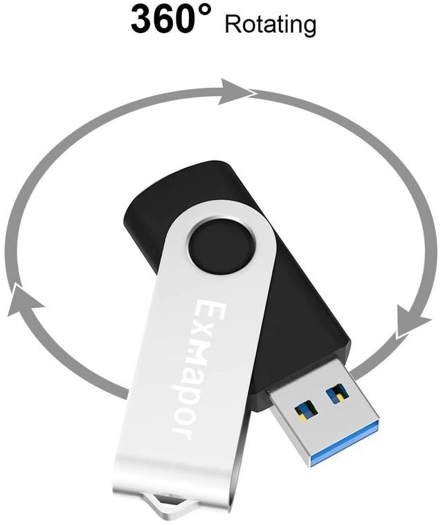 Alt view image 4 of 5 - USB Flash Drive 3.0 Exmapor Thumb Drives 32GB 5 Pack Multi-Color Swivel Memory Stick with Led