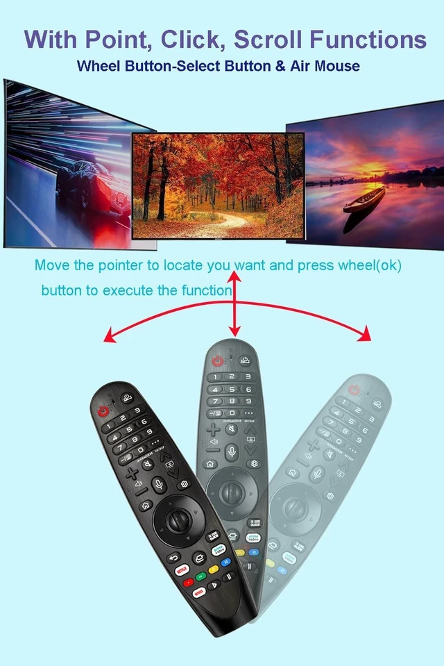 Alt view image 5 of 5 - Voice-Magic-Remote-LG-Smart-TV-Remote-Control-Replacement for LG TV Remote for UHD OLED QNED WebOS ThinQ AI Smart TV Original Magic Remote AKB75855501 MR20GA Netflix/Prime/Google/Alexa Voice/Pointer