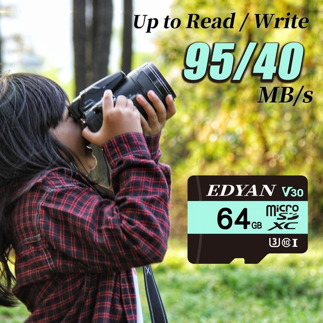 Alt view image 2 of 5 - EDYAN 64GB Micro SD Card 5-Pack, 95MB/s, U3 V30, 4K Video Security Camera
